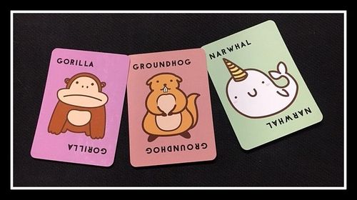 Special action cards: Gorilla, Narwhal, Groundhog