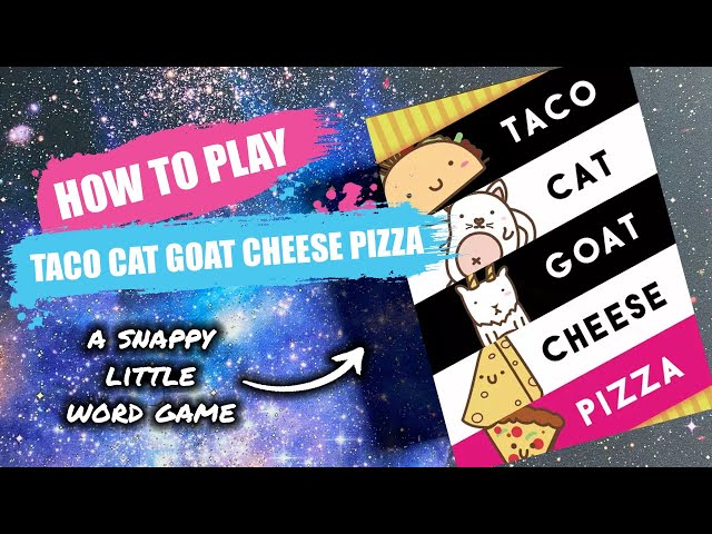 Smartphone showing Taco Cat Goat Cheese Pizza game with touch controls