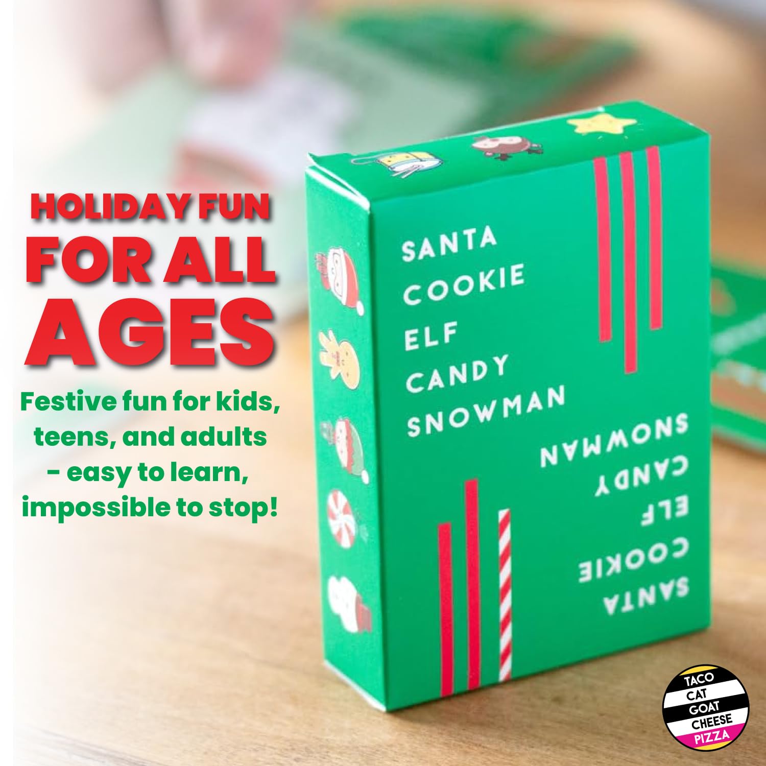 Durable and decorative Christmas-themed game box for storage and gifting