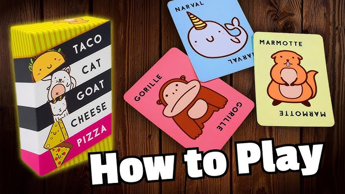 DIY clear packing tape lamination method for homemade Taco Cat Goat Cheese Pizza cards showing step by step taping