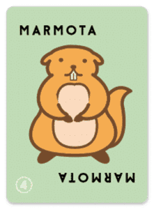 Marmota groundhog special action card from Taco Cat Goat Cheese Pizza Spanish Edition showing groundhog illustration for table-tapping action