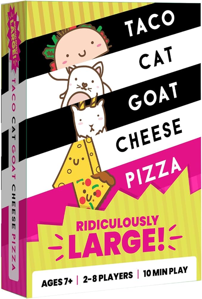 Oversized cards from Taco Cat Goat Cheese Pizza large edition
