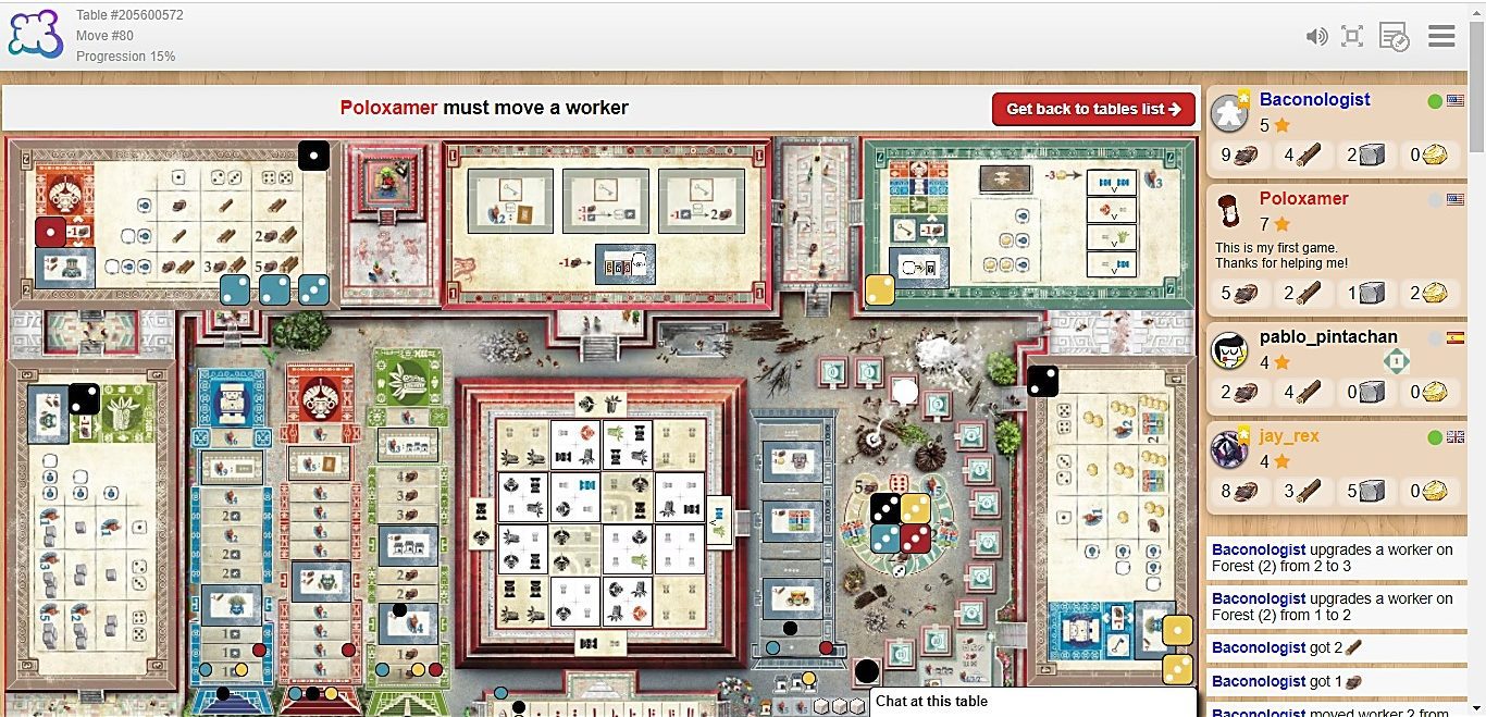 Board Game Arena website homepage showing available board games library