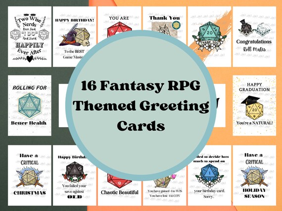 Fantasy theme printable special cards