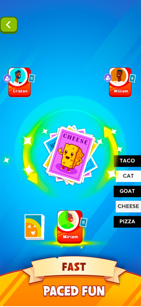Taco Cat iOS app screenshot showing gameplay interface on iPhone