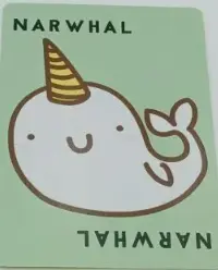 Narwhal action card from Taco Cat Goat Cheese Pizza game