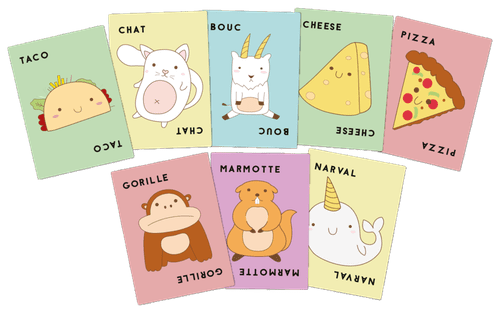 Pizza card from Taco Cat Goat Cheese Pizza game