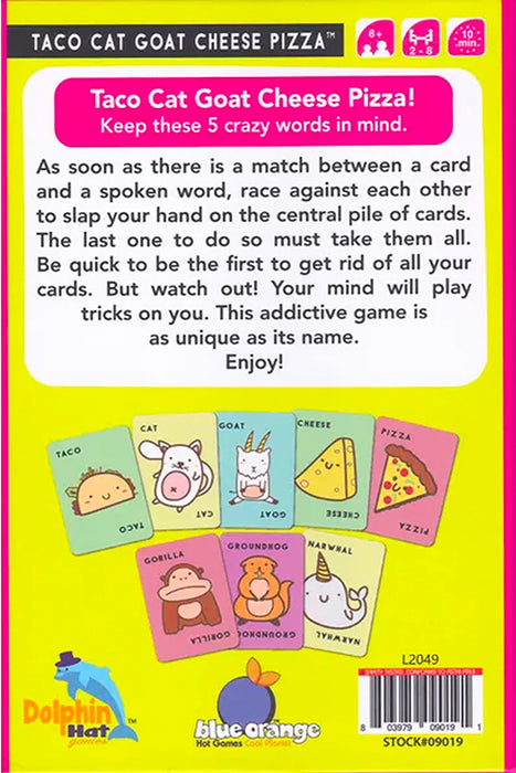 Player saying Taco Cat Goat Cheese Pizza sequence with empty hands